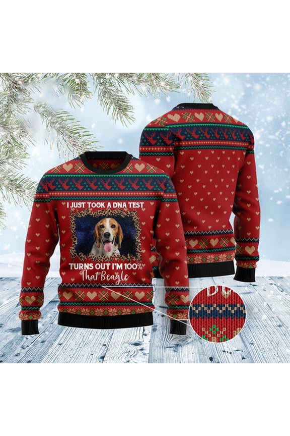 Beagle Dna 3D Christmas Sweater, Funny Xmas Sweater, Sweater Xmas