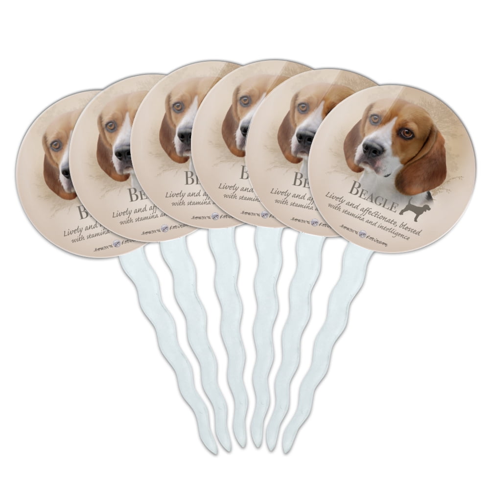 Beagle Dog Breed Cupcake Picks Toppers Decoration Set of 6 - Walmart.com