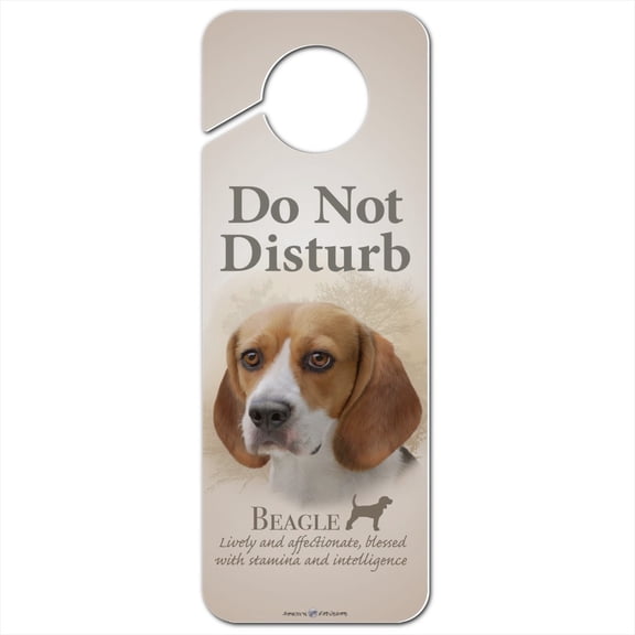 Beagle Dog Breed Plastic Door Knob Hanger Sign