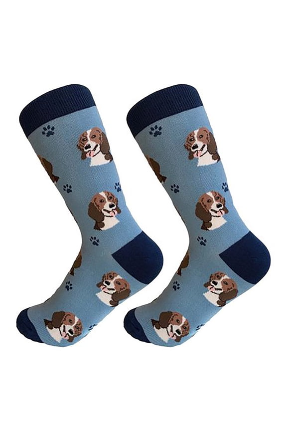 Beagle Dog Breed Socks Unisex Sock Daddy by E&S Pets - Light Blue