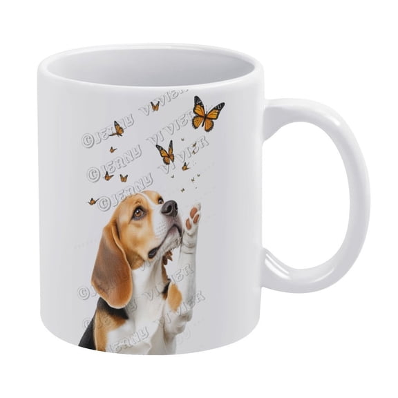 Beagle Dog Ceramic Coffee Mug Tea Cup, 11 OZ