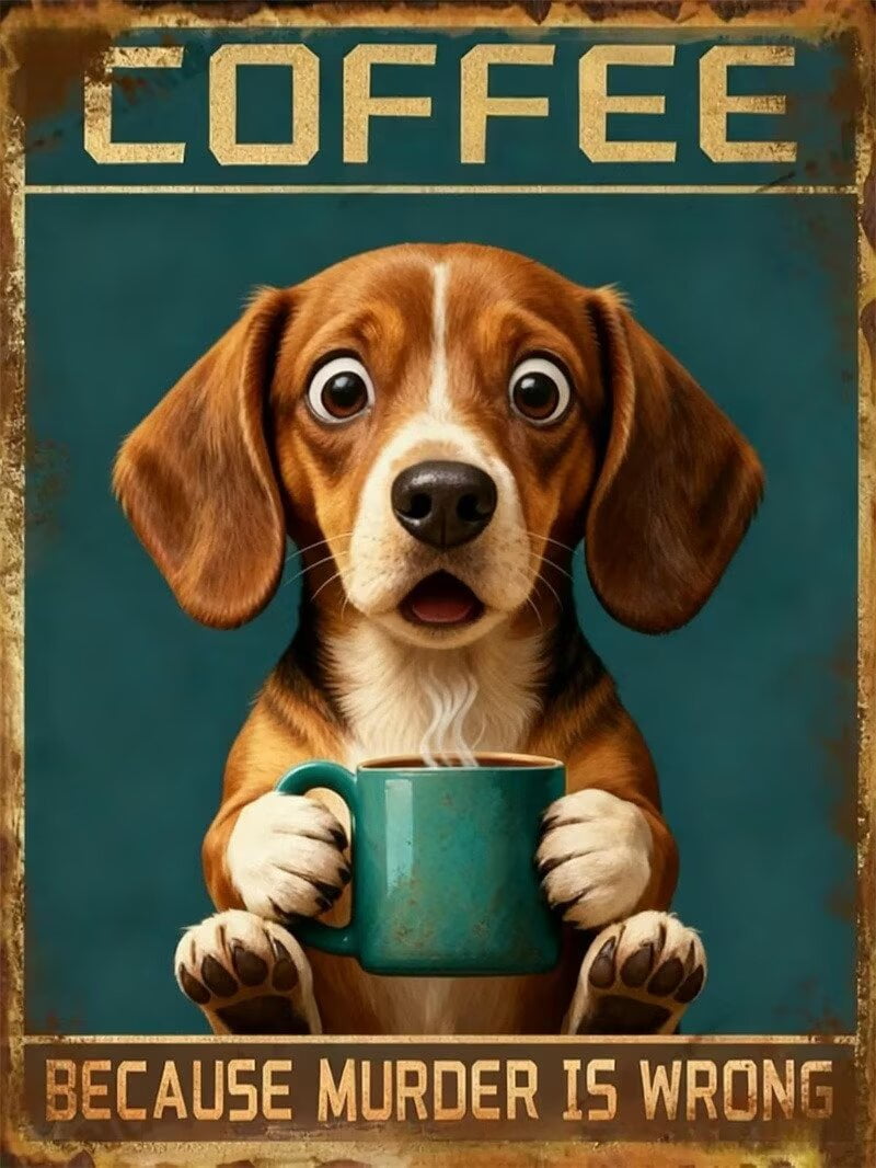 Beagle Dog Diamond Painting Kits for Adults,Because Murder Is Wrong 5D ...