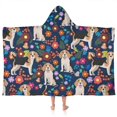 thumbnail image 1 of Beagle Dog Dog and Pioneer Flower Hooded Bath Towel，50"x30" for Ages 3 To 12 Kids, Quick Dry Lightweight Soft Microfiber Hood Beach Towel Cover Up for Kids, 1 of 7