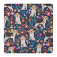thumbnail image 1 of Beagle Dog Dog and Pioneer Flower Square Fitted Tablecloth with Elastic Edge,Square Table Cover,Washable Elastic Table Cover for Home Kitchen Party Decor 36"x36", 1 of 6