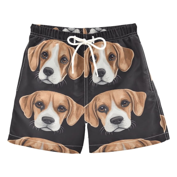 Beagle Dog Faces Boys' Swim Trunks Board Shorts Beach Pants Bathing Bottoms 2T