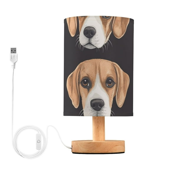 Beagle Dog Faces Table Lamp with USB Port LED Warm Light Lamp Night Light Home Decor