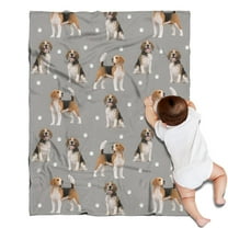 Beagle and Dog Footprints Blanket,Comfortable Soft Flannel Throw Blanket,All Season,Warm Lightweight Blankets for Sofa Bed Couch Living Room Chair,30"x40"(80x100cm)