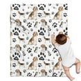 thumbnail image 1 of Beagle Dog and Footprints Blanket,Comfortable Soft Flannel Throw Blanket,All Season,Warm Lightweight Blankets for Sofa Bed Couch Living Room Chair,30"x40", 1 of 4