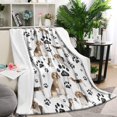 thumbnail image 1 of Beagle Dog and Footprints Blanket,Comfortable Soft Flannel Throw Blanket,All Season,Warm Lightweight Blankets for Sofa Bed Couch Living Room Chair,60"x80"(150x200cm), 1 of 4