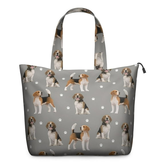 Beagle and Dog Footprints Travel Tote Bags for Women Carry On,Large Weekender Bags for Women Travel,Multi Functional Duffle Bag for Work,Shopping,Sports