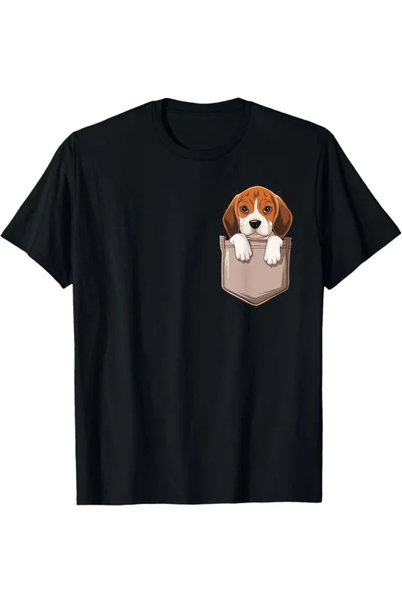 Beagle Dog In The Pocket Cute Pocket Canine Pet Lover Unisex T-Shirt, up to Size 5XL