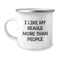 thumbnail image 1 of Beagle Dog Lover's Funny Gift, I Like My Beagle More Than People, Enamel Camping Mug for Birthday from Family, Friends, or Coworkers, 1 of 2
