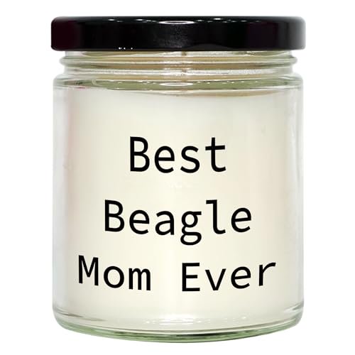 Beagle Dog Lovers Gift, Best Beagle Mom Ever Quote, 9oz Vanilla Soy Candle, Christmas Unique Gifts from Family, Gifts for Beagle Dog Mom