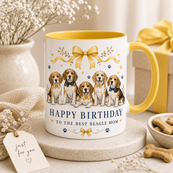 Beagle Dog Mom Birthday Ceramic Mug Coffee Gift 11oz 15oz