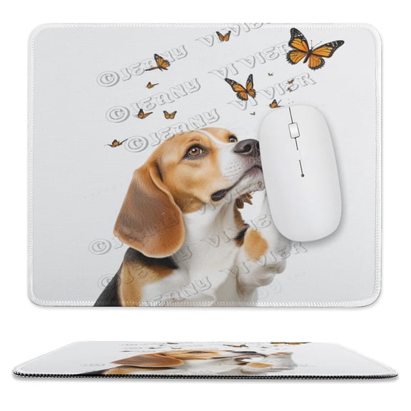 Beagle Dog Mouse Pad, Cute Dog Mousepad for Design, Anti-Slip Rubber Base Wireless Mouse Pads for Laptop 10"x12"