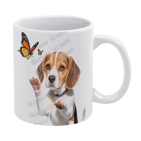 Beagle Dog Mug, Funny Beagle Dog Coffee Mug, Customized Beagle Mug Gifts For Dog Mom Dog Dad Dog Lover, Beagle Dog Owner Gift, Beagle Dog Ceramic Mug 11oz