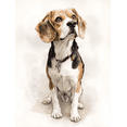 thumbnail image 1 of Beagle Dog Portrait Canvas Print Wall Art for Living Room Bedroom Office Hallway Apartment Decor, 1 of 8