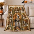 thumbnail image 1 of Beagle Dog Portrait Collage, Cozy Gothic Scene, Warm Flannel Blanket for Living Room and Bedroom with Detailed Artwork, Animal Lovers Thanksgiving Gift, Gothic Home Decor, 1 of 9