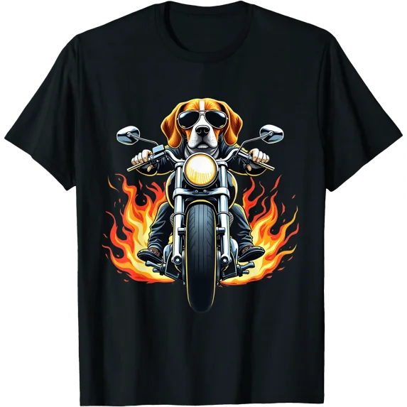 Beagle Dog Riding A Motorcycle Beagle Lovers T-Shirt - Walmart.com