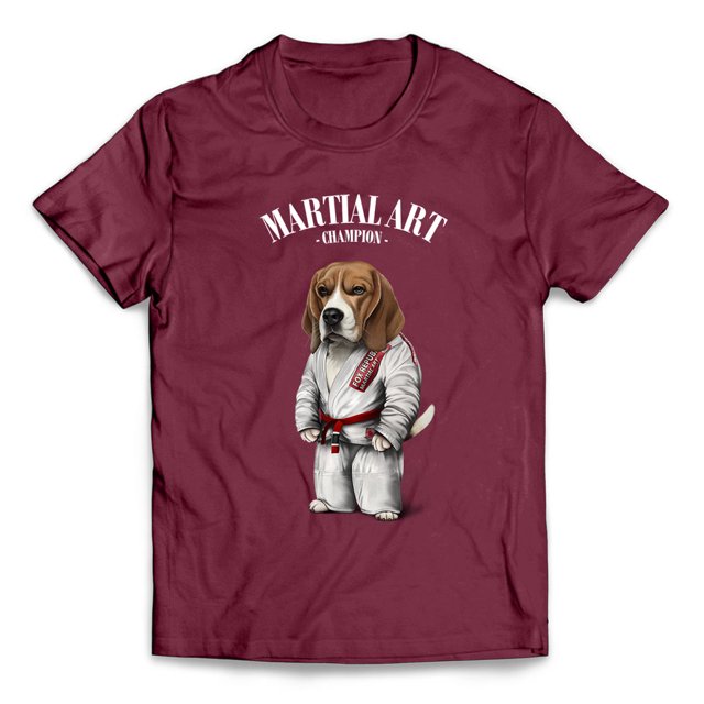 Beagle Dog Sensei in White Judogi Karate Martial Art Champion, Unisex T
