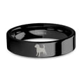 thumbnail image 1 of Beagle Dog Silhouette Laser Engraved Black Tungsten Wedding Band, 6mm, Size 6, 1 of 2