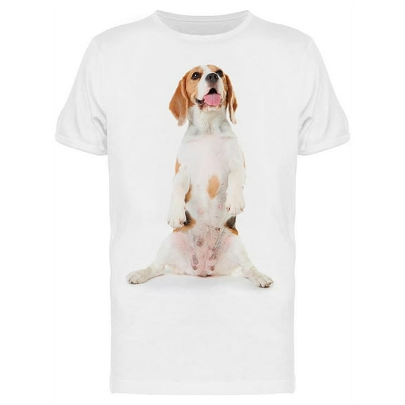 Beagle Dog Sitting On Hind Legs T-Shirt Men -Image by Shutterstock, Male Small