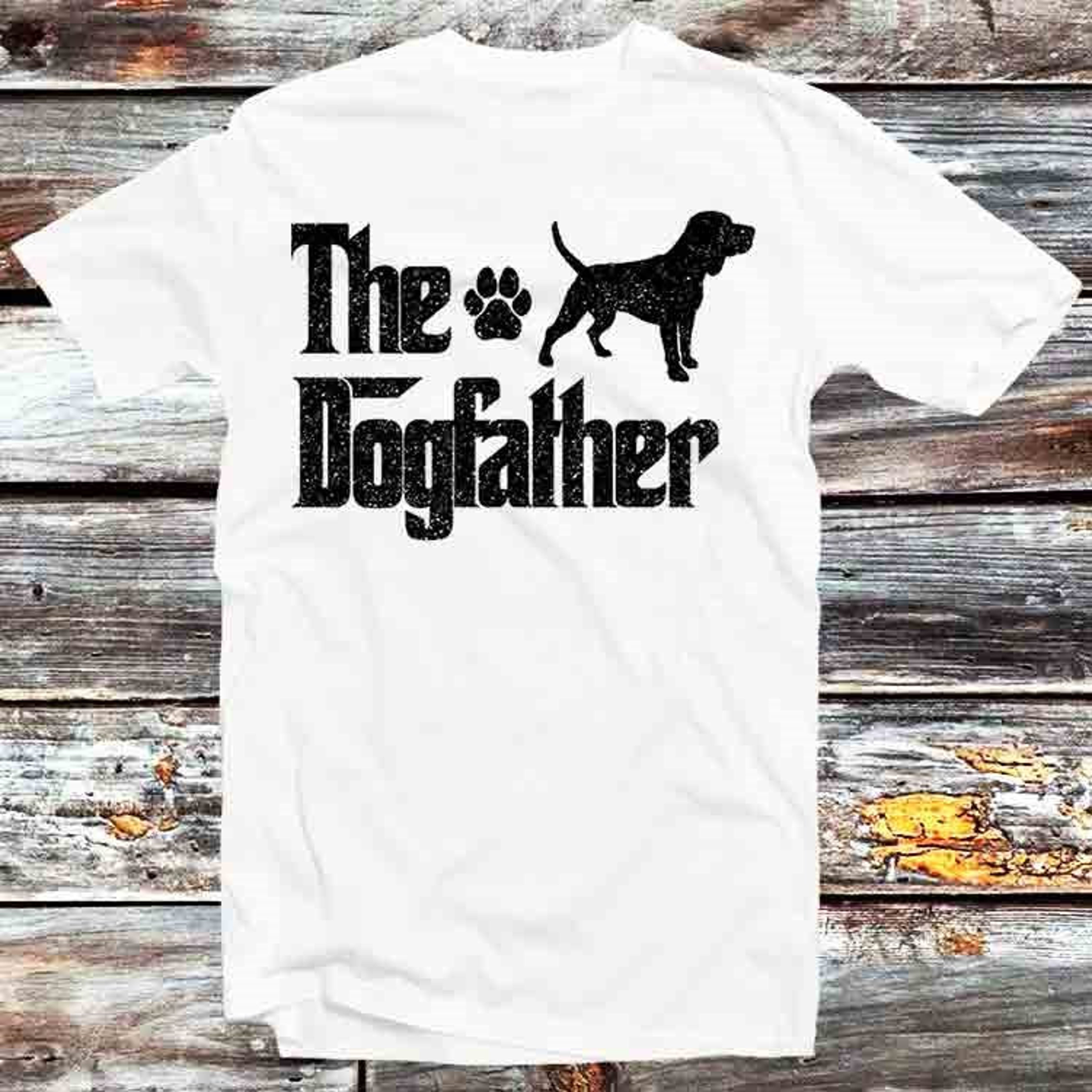 Beagle Dog The Dogfather Dog Dad Distressed T Shirt Vintage Retro Cool