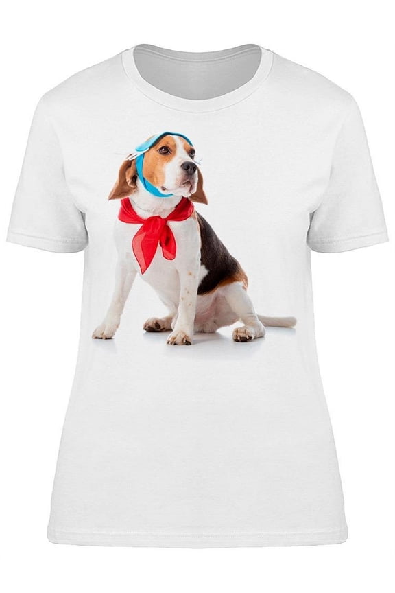 Beagle Dog With Mask And Bandana T-Shirt Women -Image by Shutterstock, Female x-Large