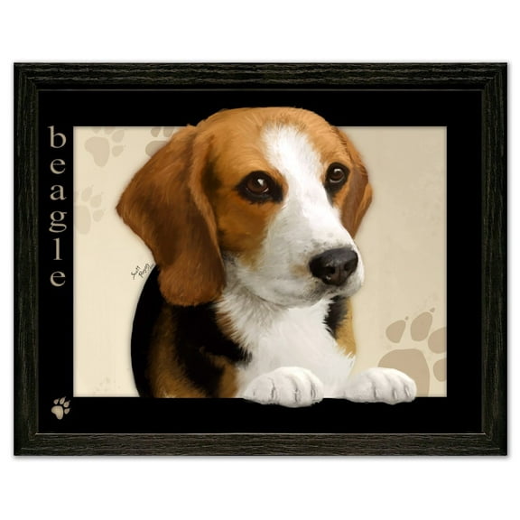 Beagle Dog by Scott Rogers Paws on the Picture Frame 13x10 Framed Art Print