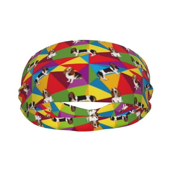 Beagle Dog colorful Sports Headband for Women Men, Running Headband Sweat Bands for Cycling, Yoga, Spa, Athleti, Workout - Moisture Wicking Hairband