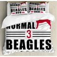 thumbnail image 1 of Beagle Duvet Cover Set, Puppy Dog Lover Motto Affection Lettering on Plain Backdrop Print, Decorative 3 Piece Bedding Set with 2 Pillow Shams, King Size, Dark Pink Charcoal Grey, by Ambesonne, 1 of 3