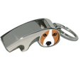 Beagle Face, Dog Pet, Plated Metal Whistle Bottle Opener Keychain Key