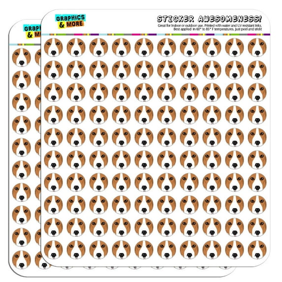 Beagle Face Pet Dog 1/2" (0.5") Scrapbooking Crafting Stickers