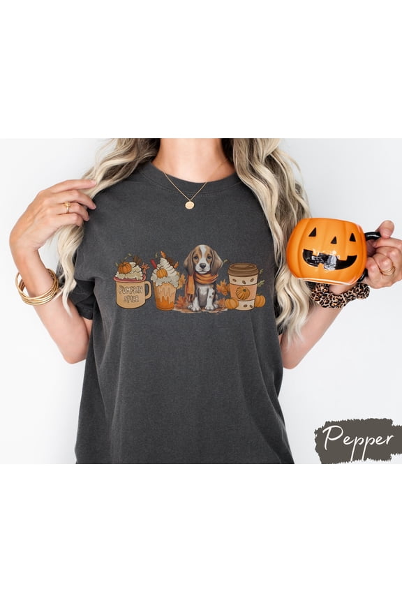 Beagle Fall Pumpkin Patch Dog Mom Coffee T-Shirt All size S-3XL