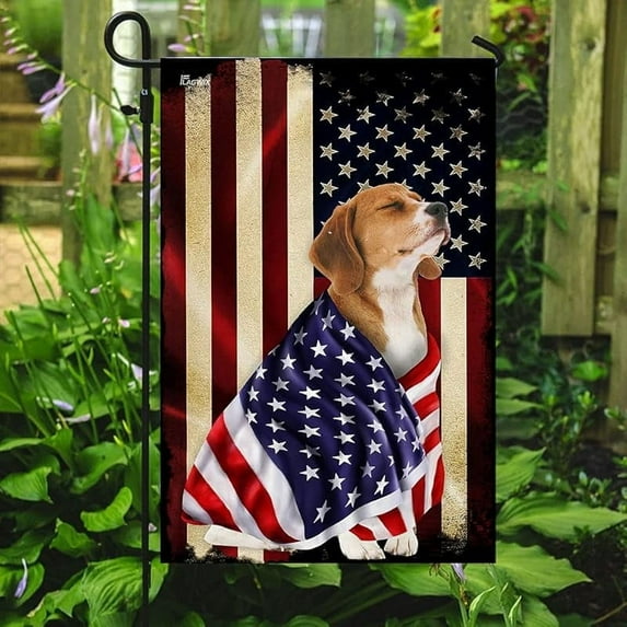Beagle Flag - Outdoor Beagle Decorations, 29.5" x 39.5" House Flag For Porch, Patio, Wall Decor, Heavy-duty Canvas American with Beagle Garden Home Décor Double Sided