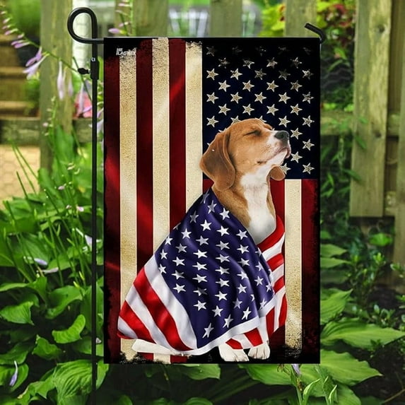 Beagle Flag - Outdoor Beagle Decorations, 29.5" x 39.5" House Flag For Porch, Patio, Wall Decor, Heavy-duty Canvas American with Beagle Garden Home Décor Double Sided