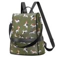 Beagle Green Pattern Fashion Backpack, Work Travel Rucksack with Side ...