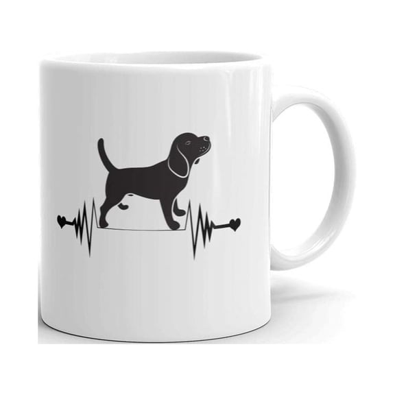 Beagle Heartbeat Dog Lover Coffee Tea Ceramic Mug Office Work Cup Gift 11 Oz