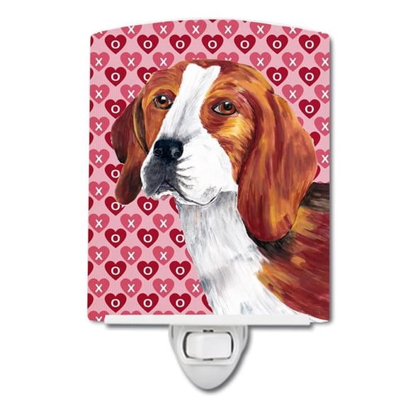 Beagle Hearts Love & Valentines Day Portrait Ceramic Night Light