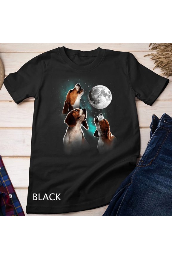 Beagle Howling At The Moon Dog Lover Night Nature Graphic Art Shirt,for unisex up to 5XL