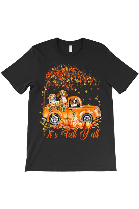 Beagle It's Fall Y'all Beagle Riding Truck Pumpkin Autumn Fall 166 Dog G16635 Unisex T-Shirt, Up to Size 5XL