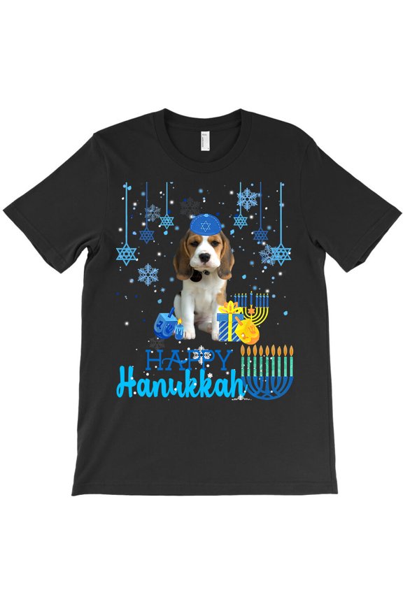 Beagle Jewish Beagle Puppy Dog Menorah Hat Chanukah Hanukkah Xmas Beagle - Great Gift Idea G33884 Unisex T-Shirt, Up to Size 5XL
