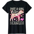 thumbnail image 1 of Beagle Just A Girl Who Loves Beagles Dog Flower Women Floral T-Shirt, 1 of 3