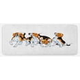 thumbnail image 1 of Beagle Kitchen Mat, 4 Beagle Hounds Siblings Playing Foxhound I Love My Dog Breed Theme, Plush Decorative Kitchen Mat with Non Slip Backing, 47" X 19", Brown White and Black, by Ambesonne, 1 of 1