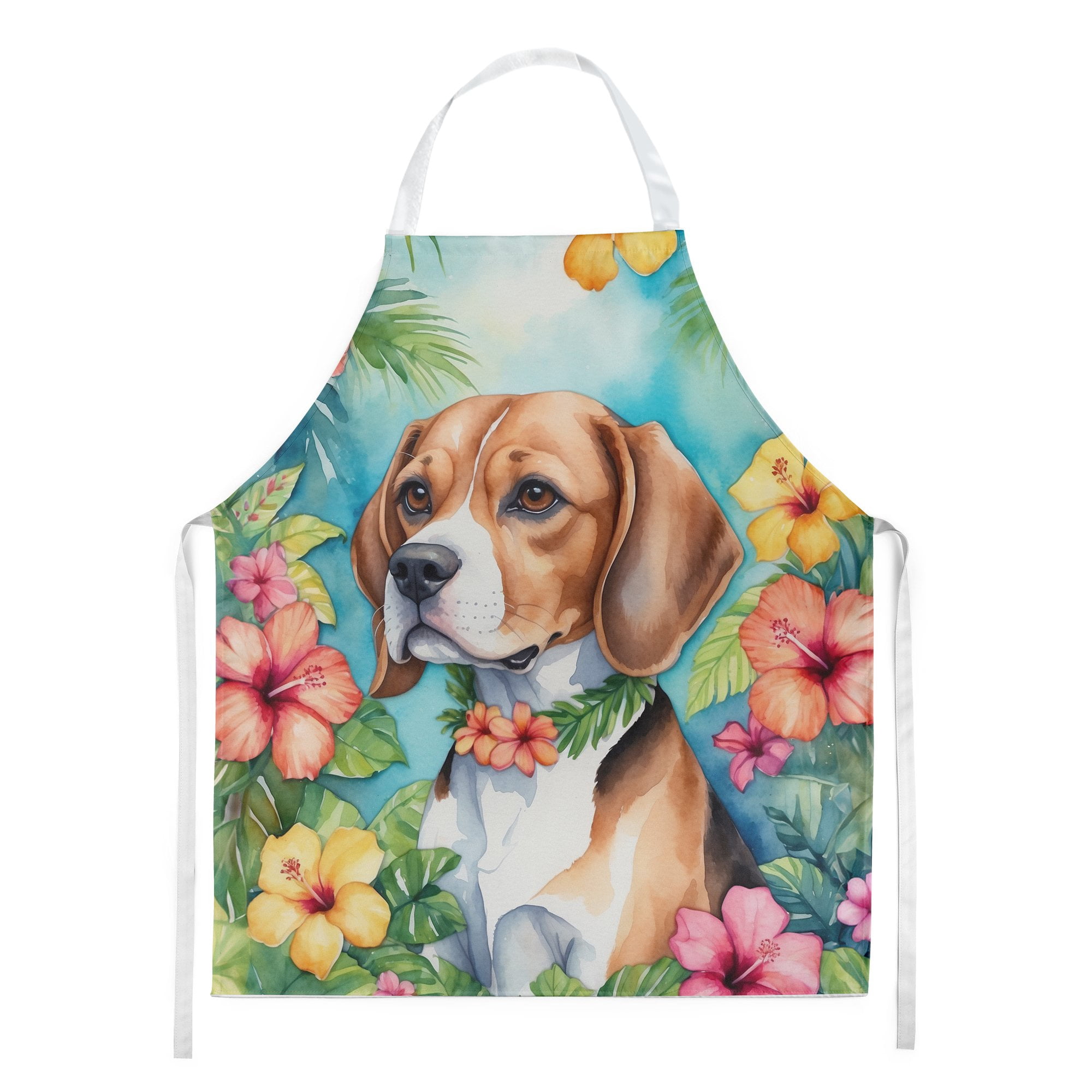 Beagle Luau Apron 27 in x 30 in