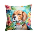 thumbnail image 1 of Beagle Luau Throw Pillow 14 in x 14 in, 1 of 2