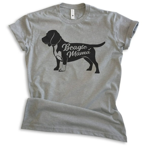 Beagle Mama T-shirt, Unisex Women's Shirt, Beagle Owner, Cool Dog Mom Gift, Dark Heather Gray, Medium