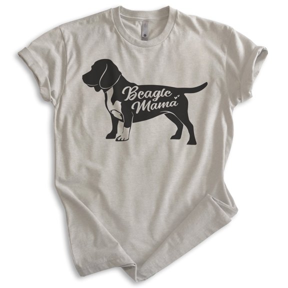 Beagle Mama T-shirt, Unisex Women's Shirt, Beagle Owner, Cool Dog Mom Gift, Light Silk Gray, Medium