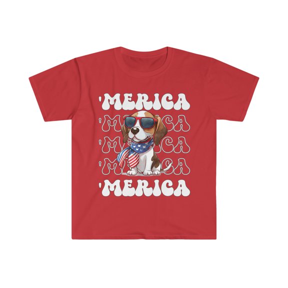 Beagle 'Merica Patriotic T-Shirt Cute Beagle 4th of July Top Beagle Mama