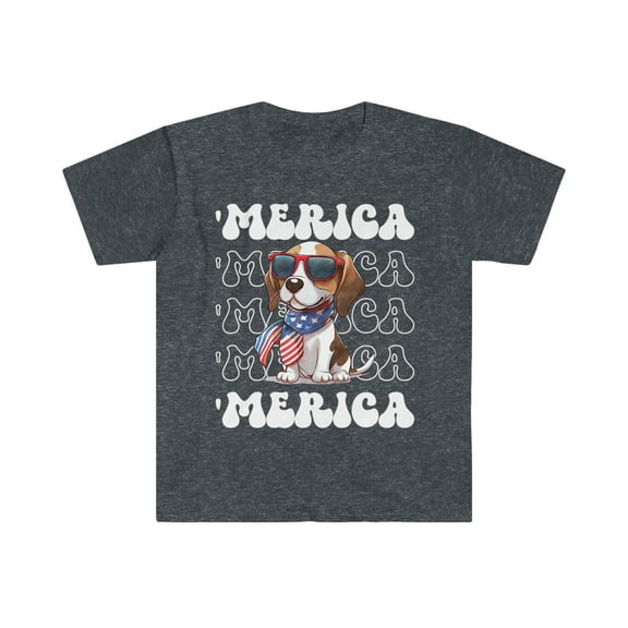 Beagle 'Merica Patriotic T-Shirt Cute Beagle 4th of July Top Beagle Mama